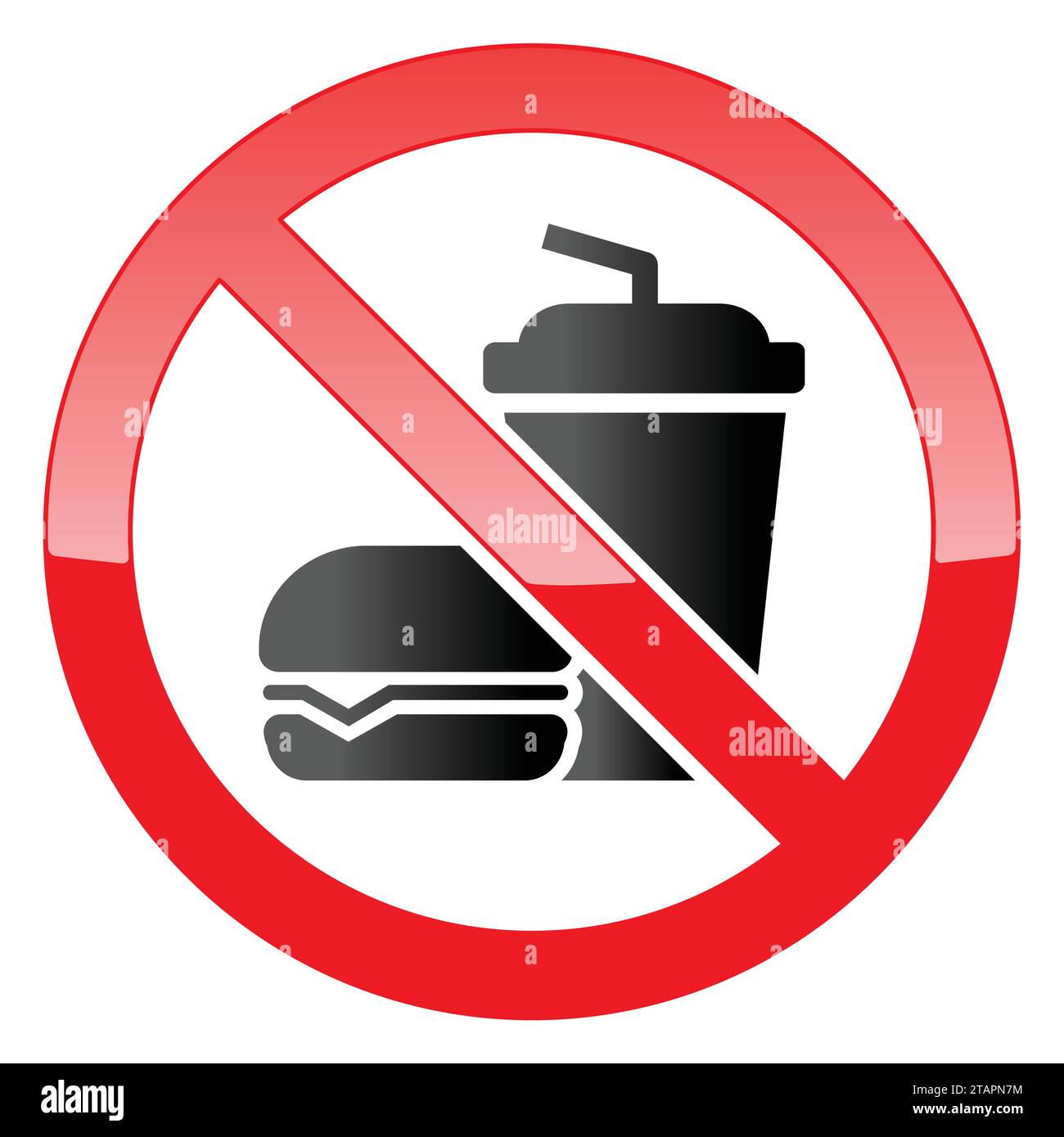 No Burger Sign su sfondo bianco Illustrazione Vettoriale