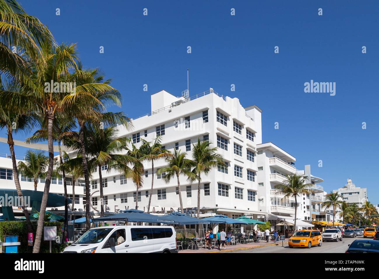 Ocean Drive, Miami Beach, Florida, Stati Uniti d'America Foto Stock