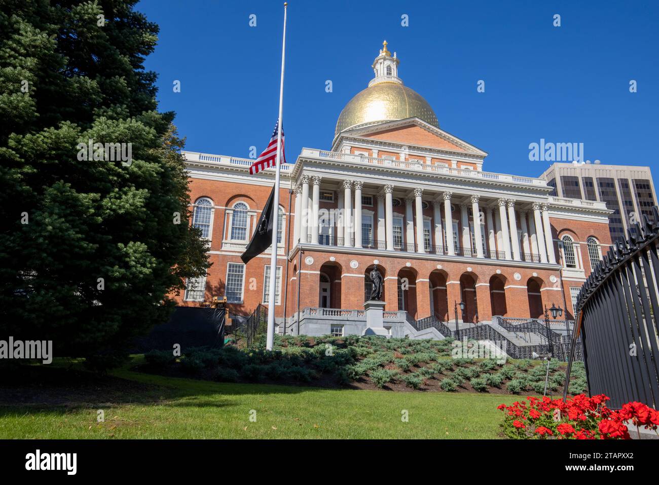 La Massachusetts State House è il campidoglio e sede del governo del Commonwealth del Massachusetts. Situato nel quartiere di Beacon Hill Foto Stock