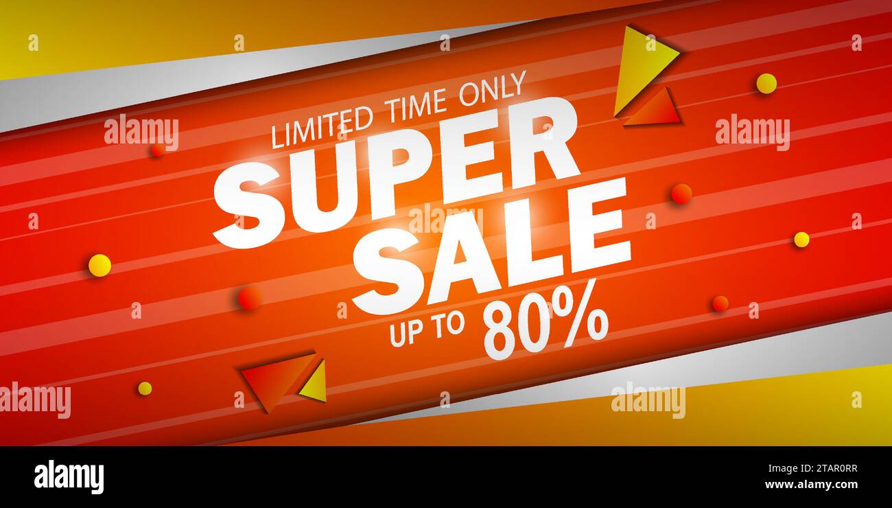 Design del modello di banner di vendita, modello di sfondo per banner di vendita mega offerta speciale Illustrazione Vettoriale