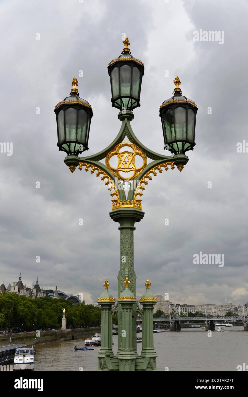 Lantern, Westminster Bridge, Londra, regione di Londra, Inghilterra, Regno Unito Foto Stock