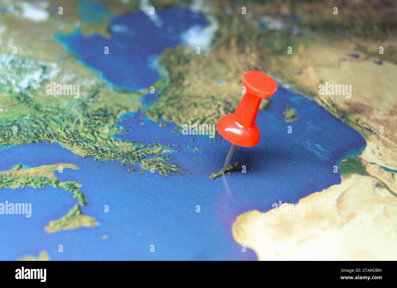 Creta, Grecia, spilla sulla mappa Foto Stock