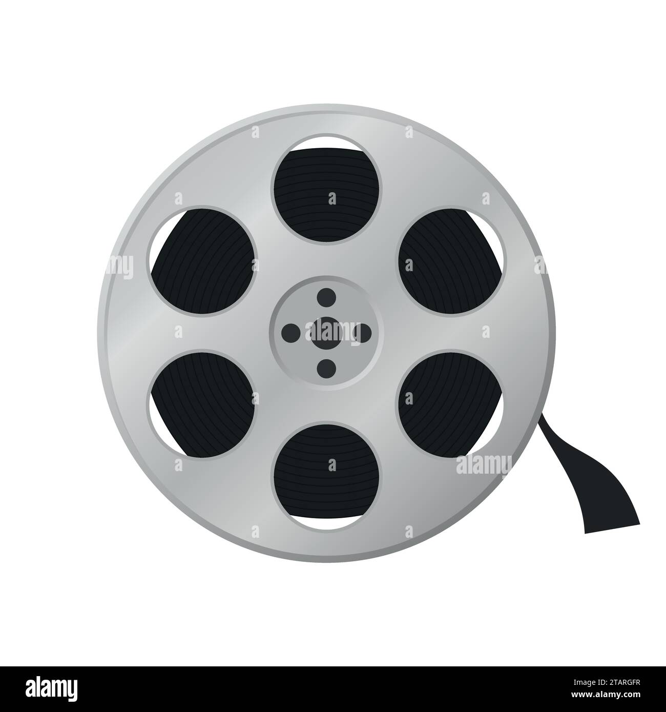 Pellicola isolata su sfondo bianco. Guarda il filmato nell'illustrazione vettoriale cinematografica Illustrazione Vettoriale