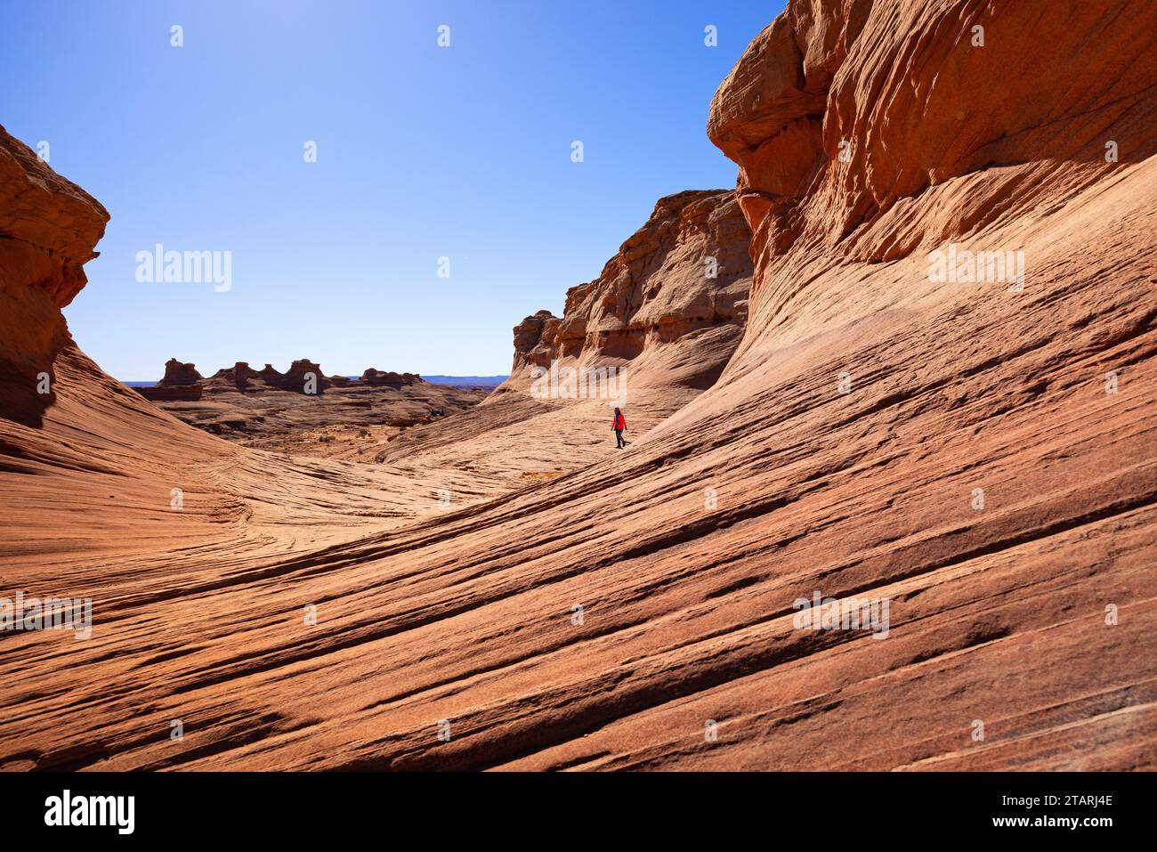 Escursioni nelle formazioni rocciose della New Wave a Page, Arizona. USA. Foto Stock