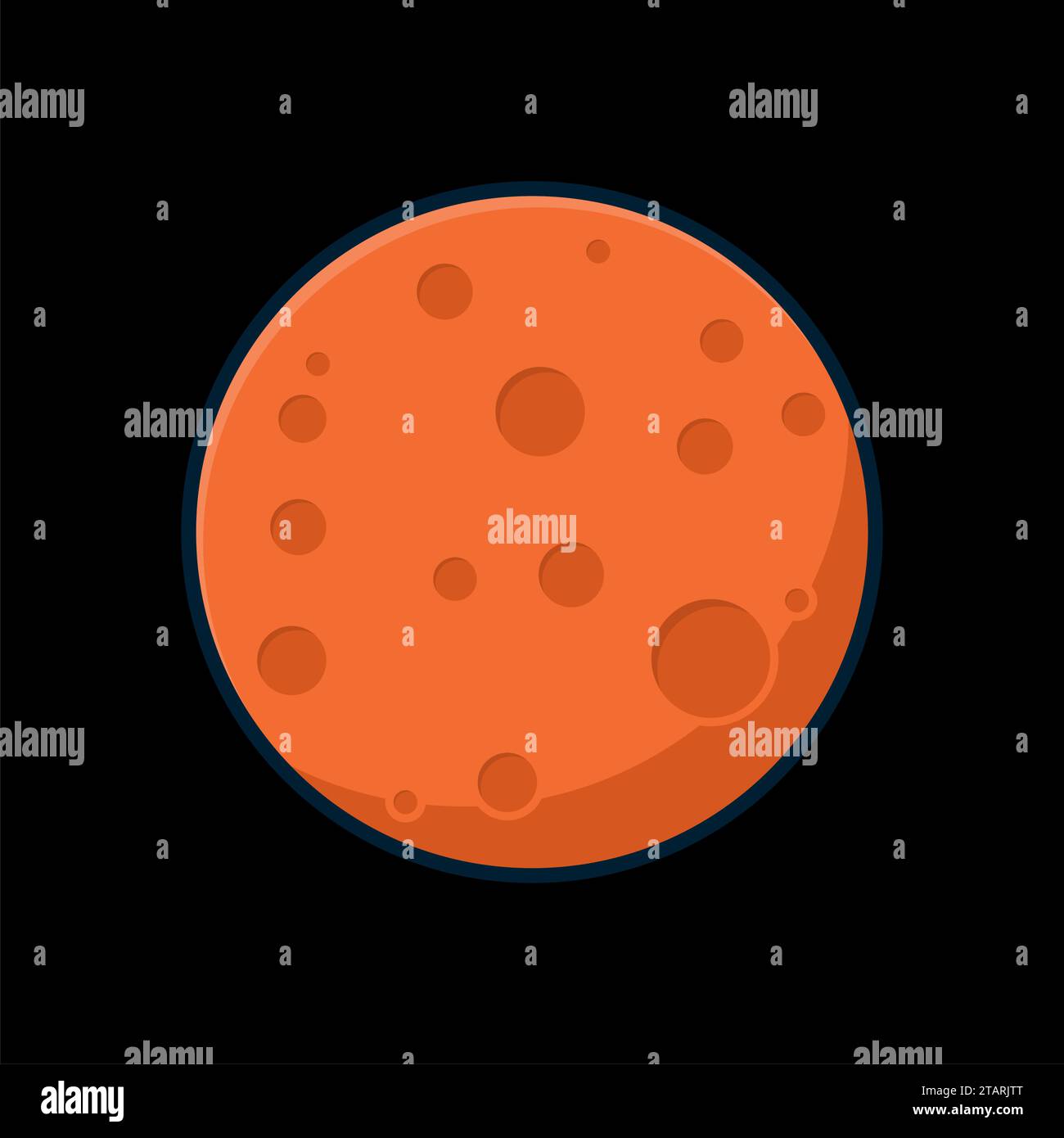 Vettore del pianeta Marte. Mappa delle texture di Globe Mars. Globo vettoriale vista Marte dallo spazio. Sistema solare pianeta rosso. Illustrazione Vettoriale