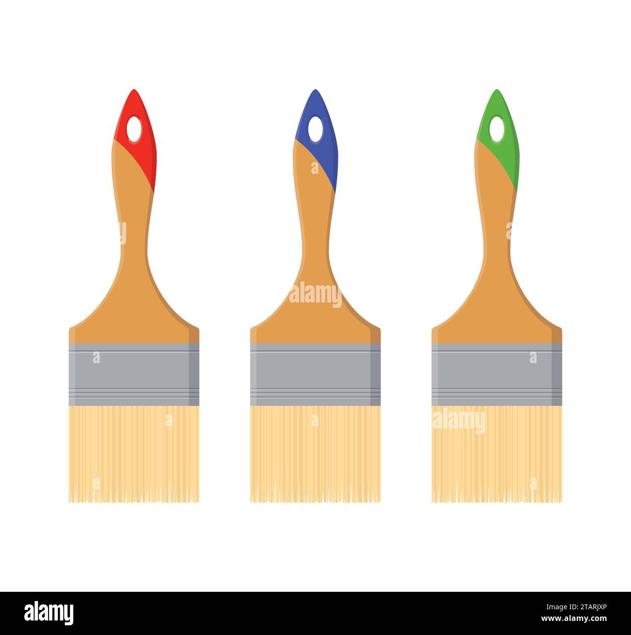 Strumenti per pennelli isolati su sfondo bianco in stile piatto. Illustrazione vettoriale Illustrazione Vettoriale