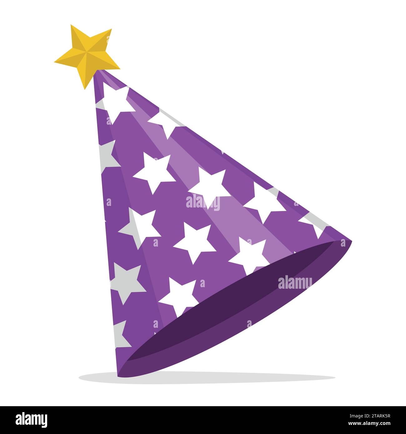 Cappello da festa con stelle isolate su sfondo bianco. Accessorio, simbolo della festa. Cappellino compleanno. Illustrazione vettoriale Illustrazione Vettoriale