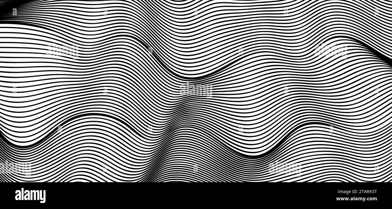 sfondo astratto dell'onda vettoriale in bianco e nero Illustrazione Vettoriale