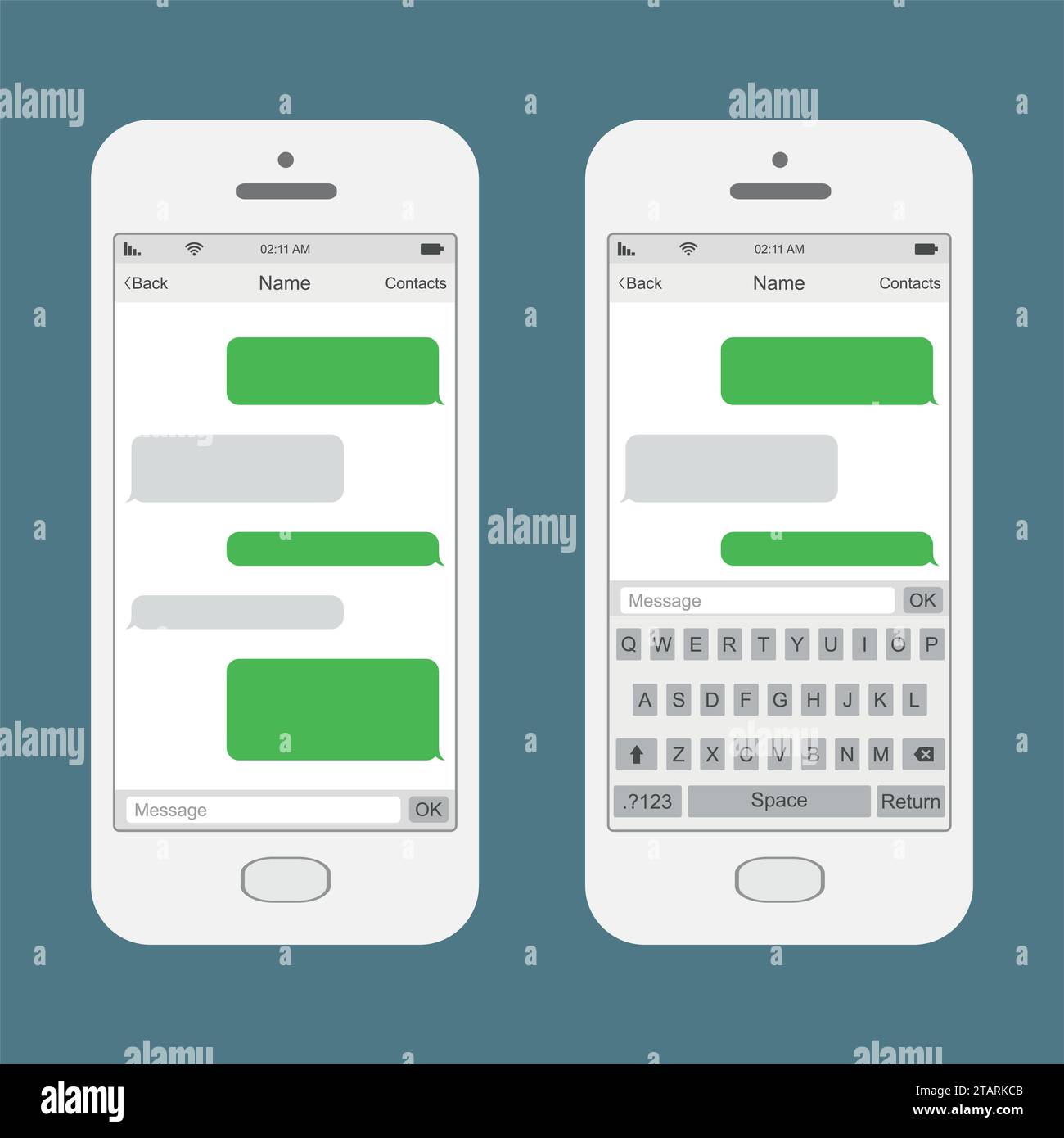Chat con smartphone SMS bolle vocali. Illustrazione vettoriale. Illustrazione Vettoriale