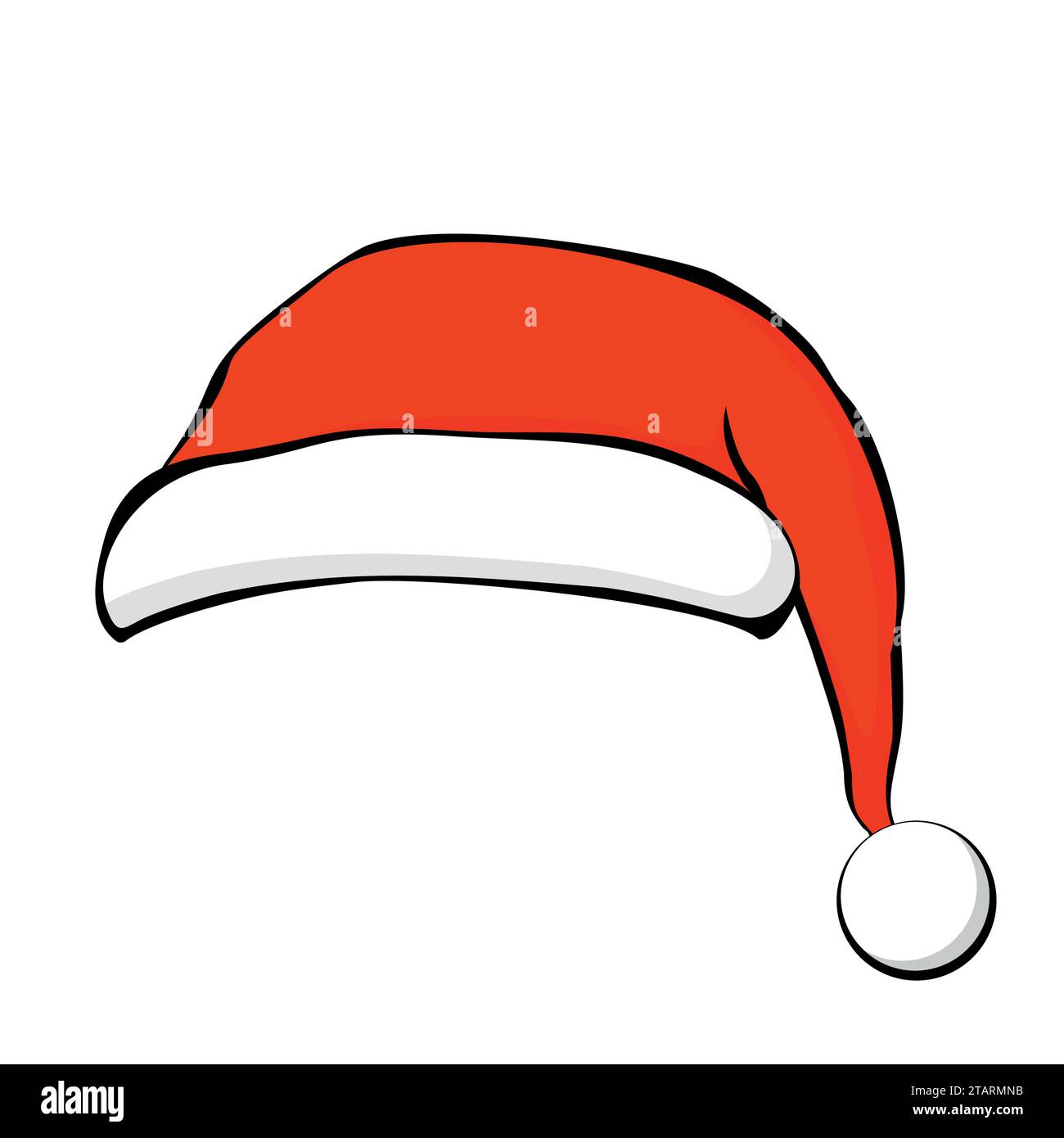 Santa Claus hat in stile appartamento. Illustrazione Vettoriale. Illustrazione Vettoriale