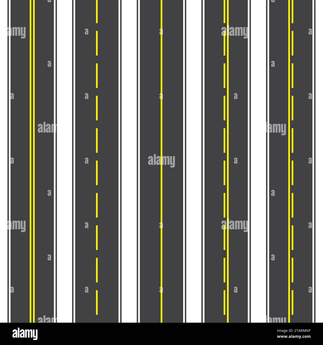 Strade fluide. Asfalto scuro illustrazione vettoriale piatta Illustrazione Vettoriale