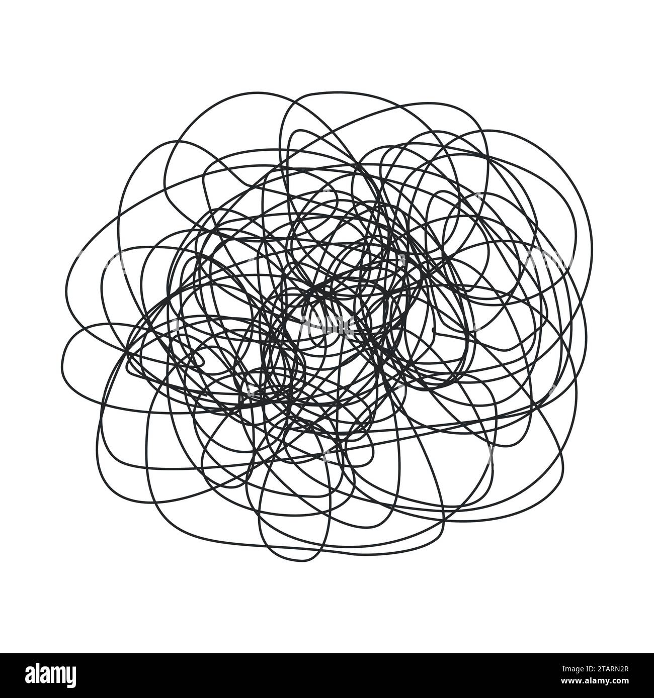 Scribble astratto, schizzo di scrawl disegnato a mano, schema di doodle caos isolato su sfondo bianco. Illustrazione vettoriale Illustrazione Vettoriale