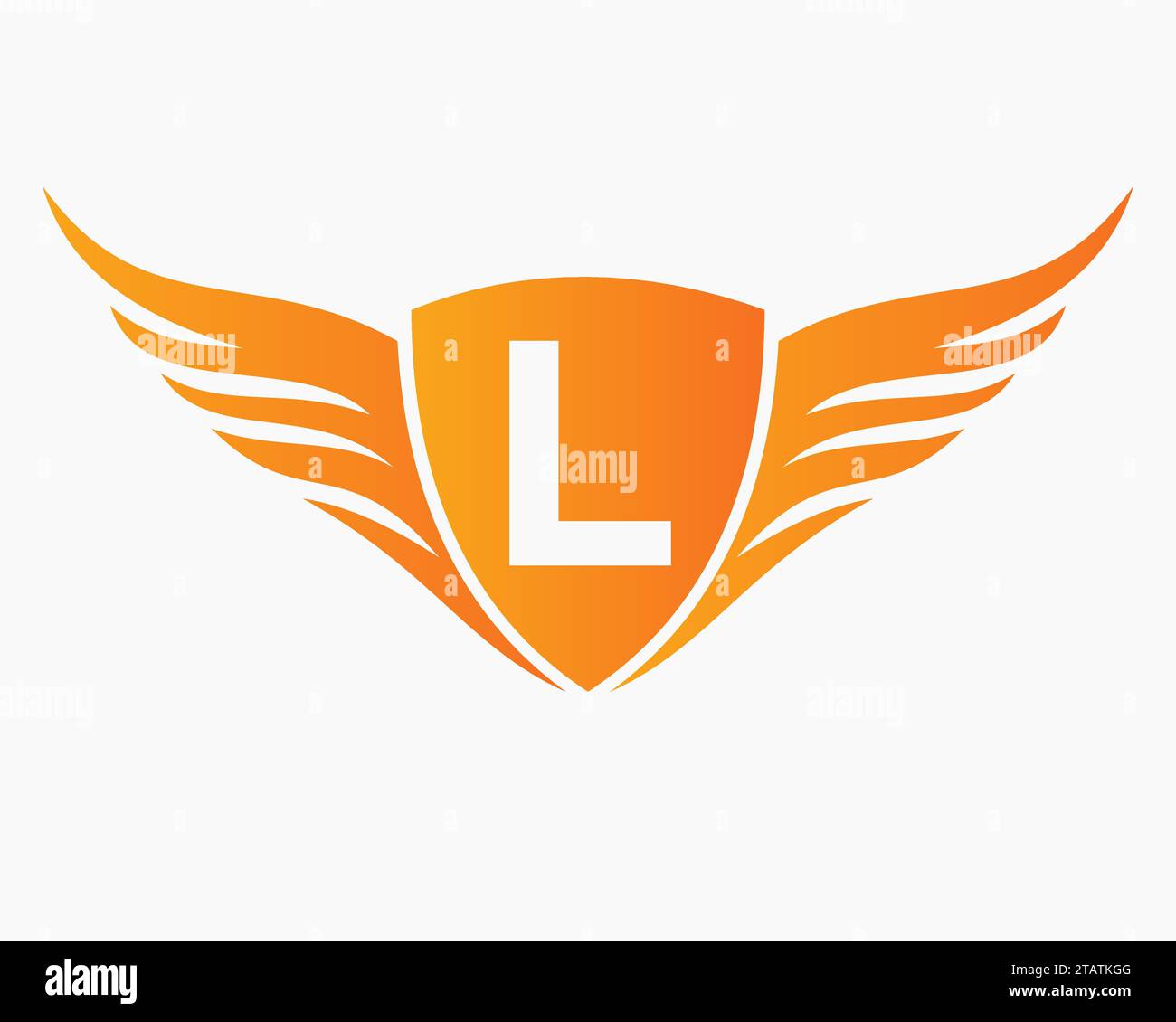 Logo Wing sulla lettera L, simbolo di trasporto, cartello di trasporto Illustrazione Vettoriale