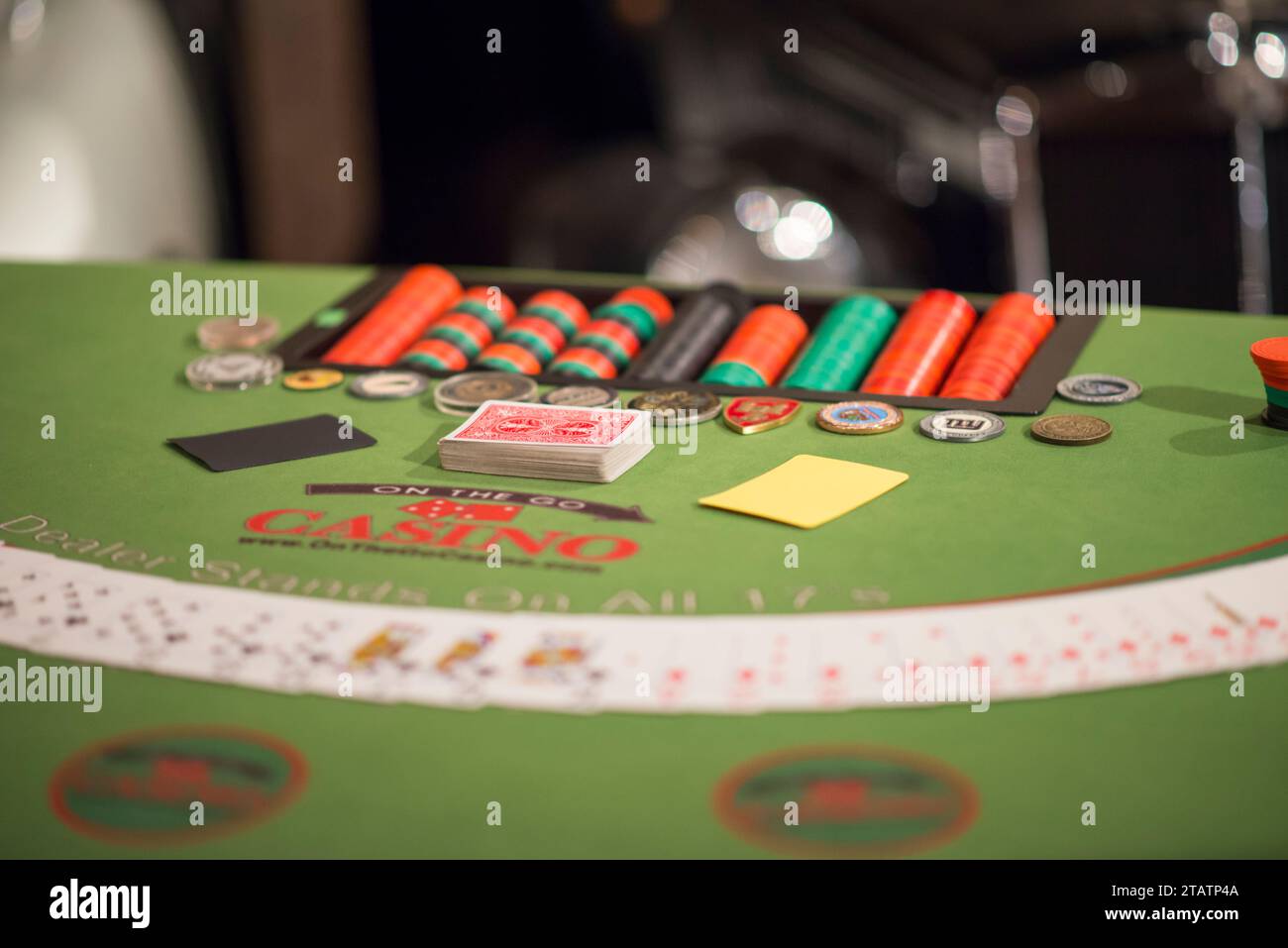 tavolo da poker per il gioco d'azzardo Foto Stock