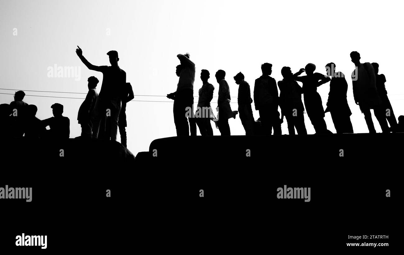Bishwa Ijtema Journey by the Train, questa immagine è stata catturata il 19 febbraio 2019 da Tonggi, Bangladesh Foto Stock
