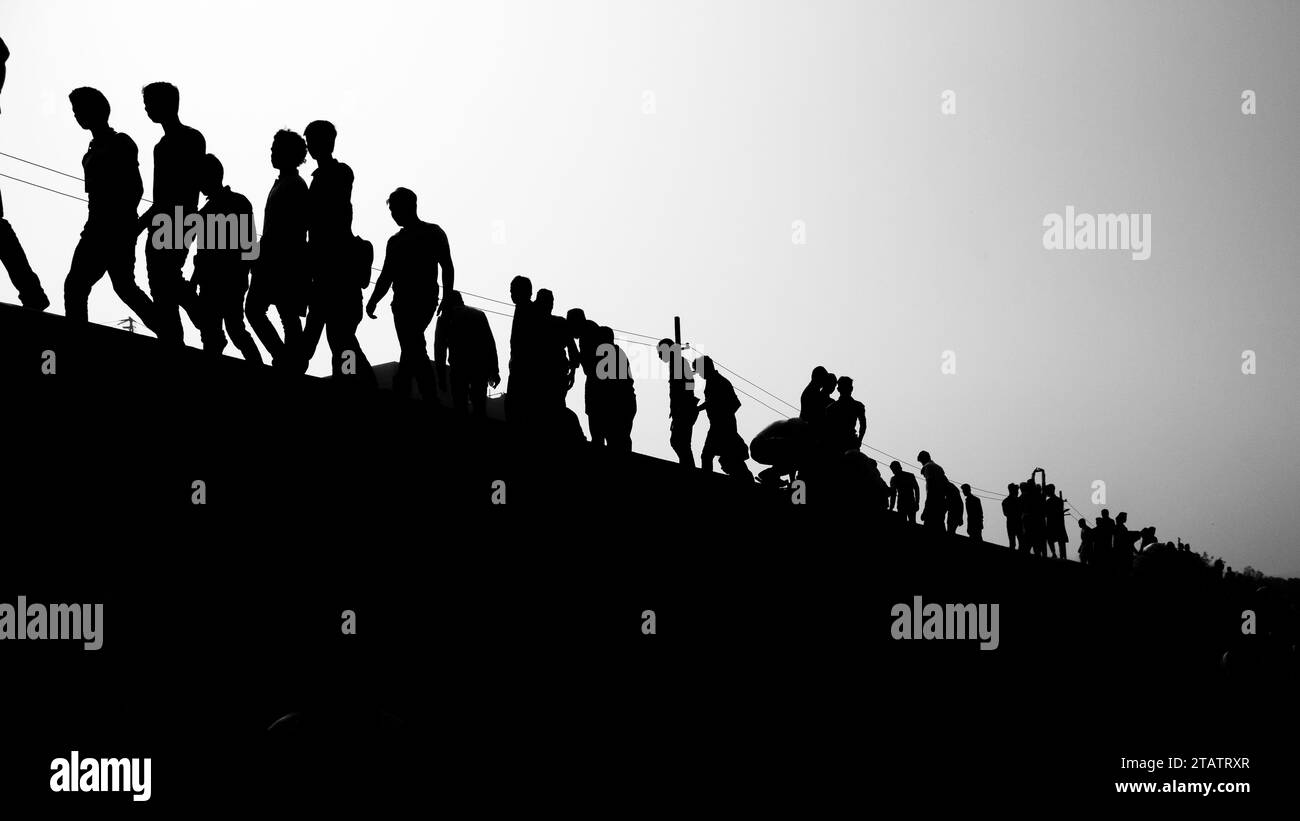 Bishwa Ijtema Journey by the Train, questa immagine è stata catturata il 19 febbraio 2019 da Tonggi, Bangladesh Foto Stock