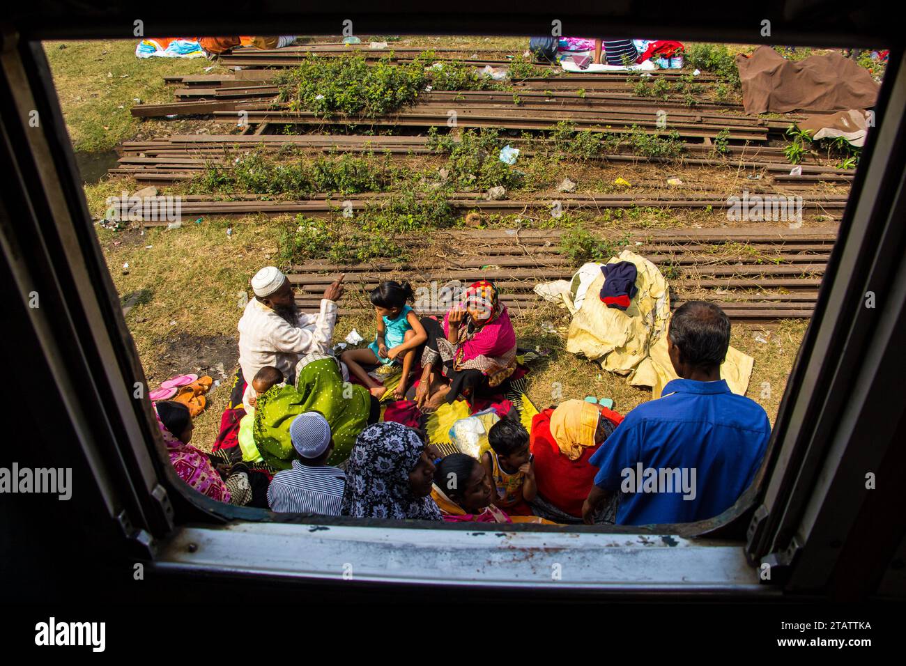 Bishwa Ijtema Journey by the Train, questa immagine è stata catturata il 19 febbraio 2019 da Tonggi, Bangladesh Foto Stock