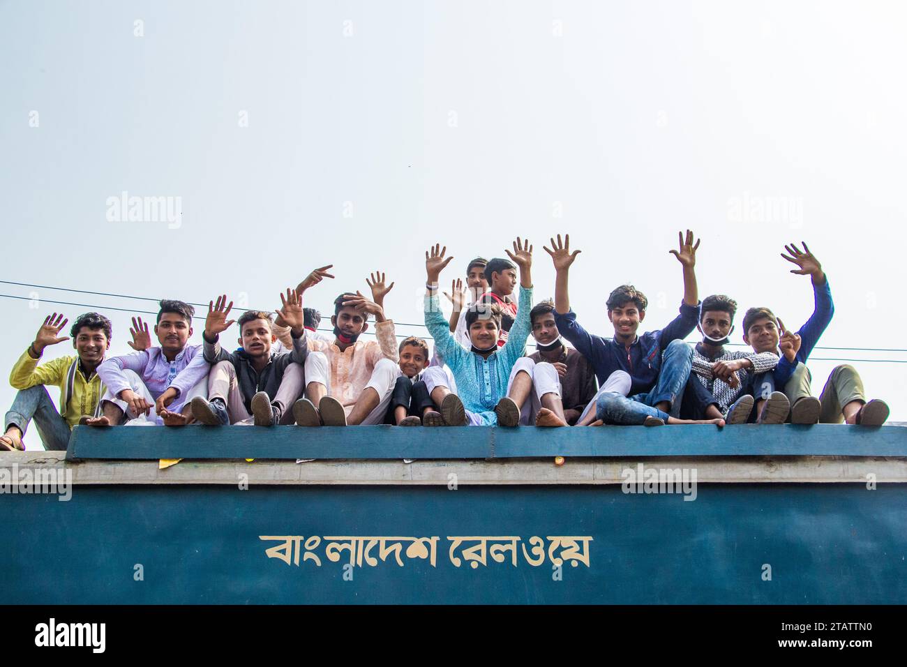 Bishwa Ijtema Journey by the Train, questa immagine è stata catturata il 19 febbraio 2019 da Tonggi, Bangladesh Foto Stock