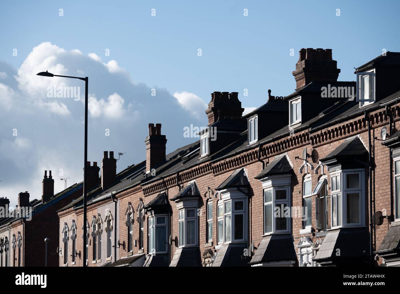 Case a schiera, Birmingham, West Midlands, Inghilterra, Regno Unito Foto Stock