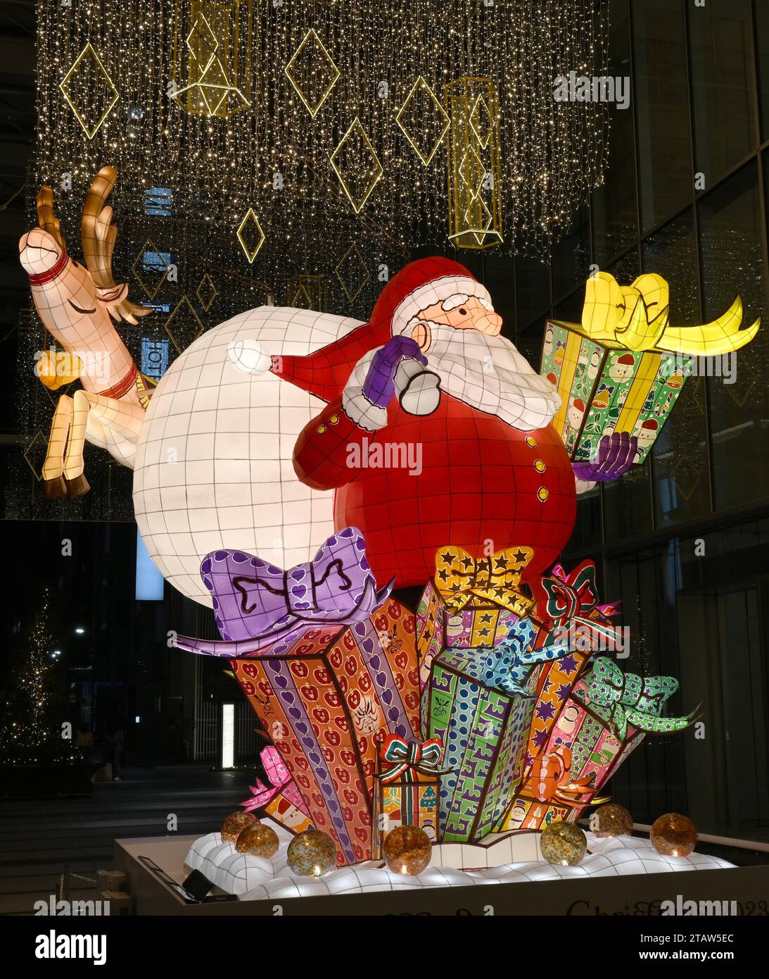 personaggi delle statue di natale Foto Stock