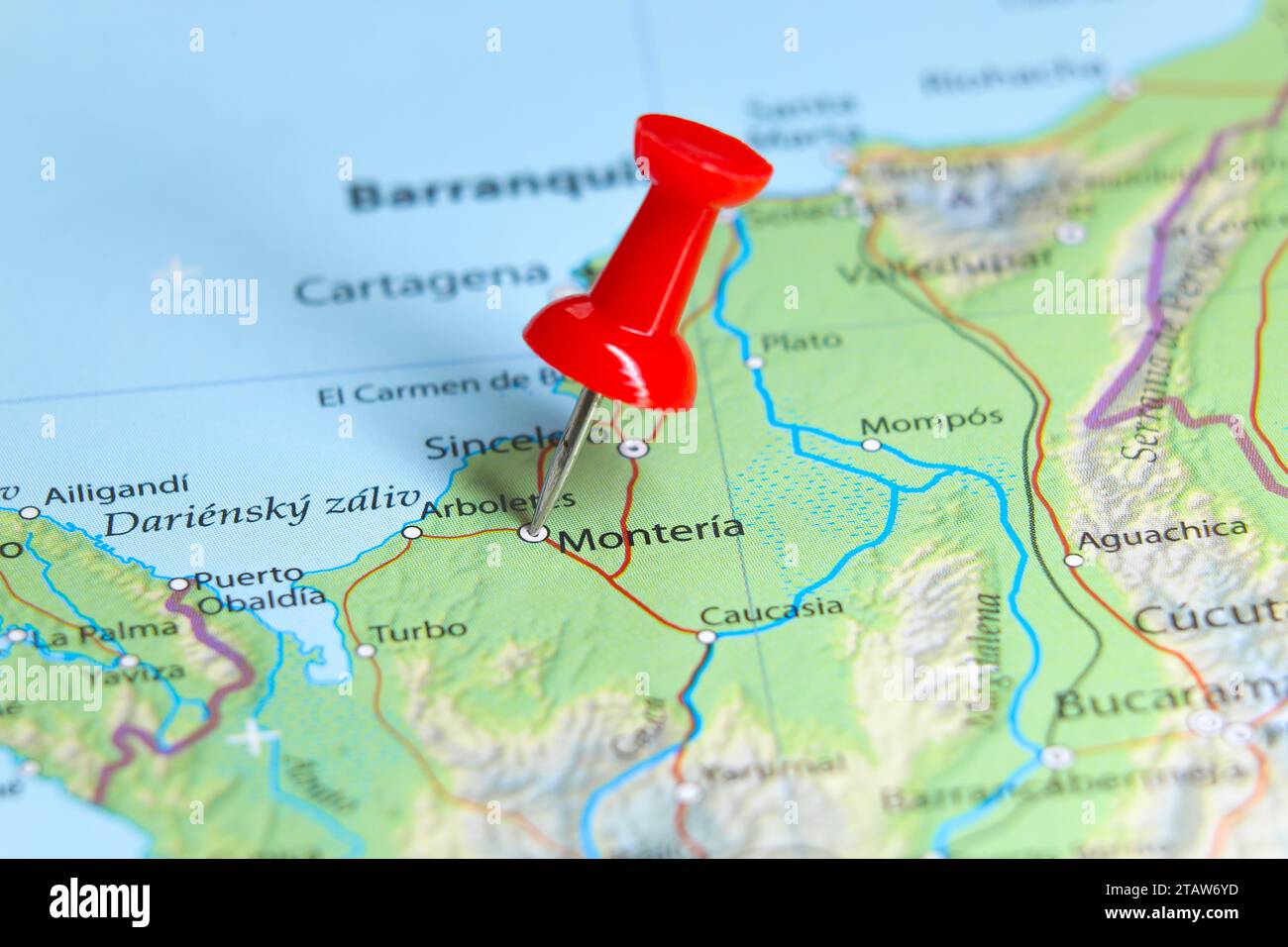 Montería, Colombia pin sulla mappa Foto Stock