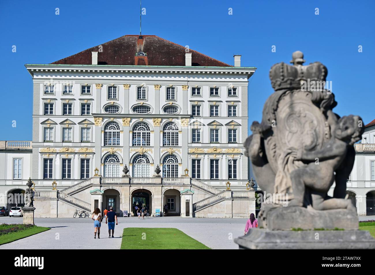 Il palazzo di Nymphenburg, nella capitale bavarese Monaco, era la residenza estiva degli elettori e dei re di Baviera della casata di Wittelsbach dal 171 Foto Stock