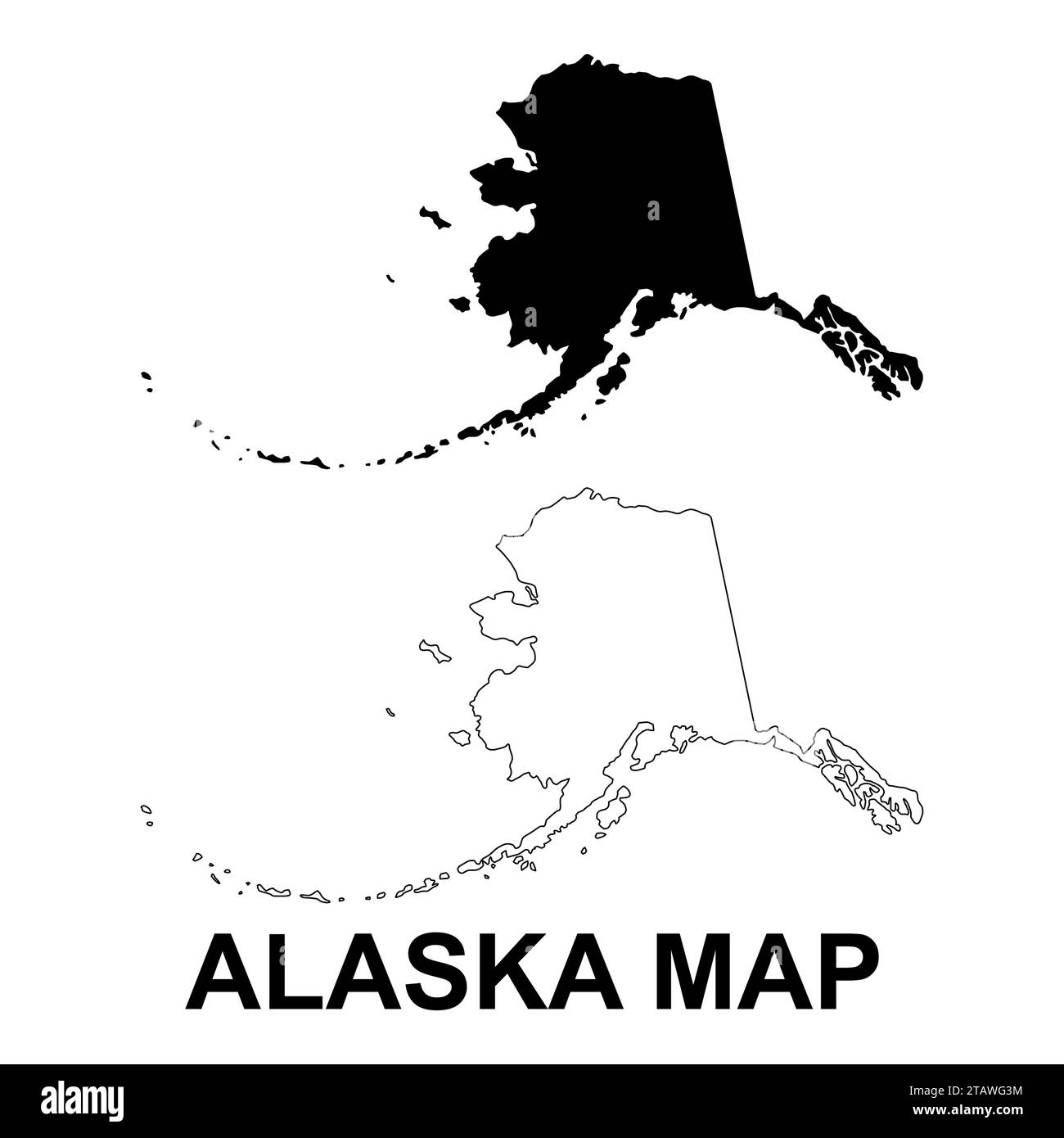 Set della mappa dell'Alaska, stati uniti d'america. Icona Flat Concept illustrazione vettoriale . Illustrazione Vettoriale
