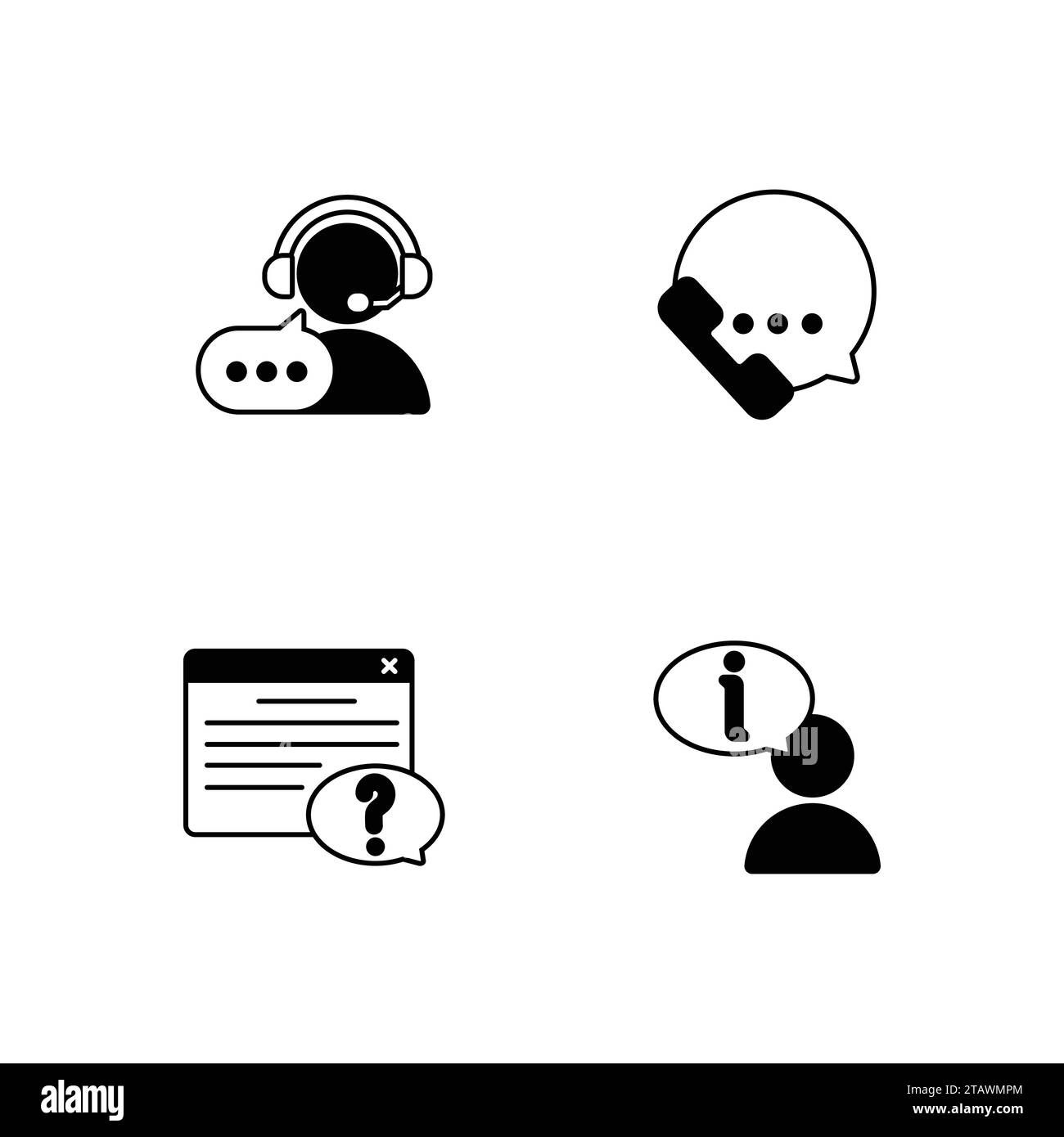 Servizio clienti assistenza Set di icone vettore. Servizio di ritiro clienti. Illustrazione Vettoriale