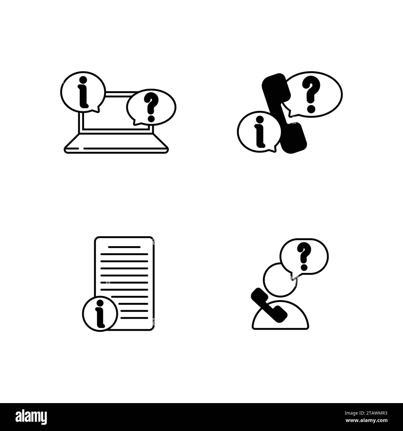 Servizio clienti assistenza Set di icone vettore. Servizio di ritiro clienti. Illustrazione Vettoriale