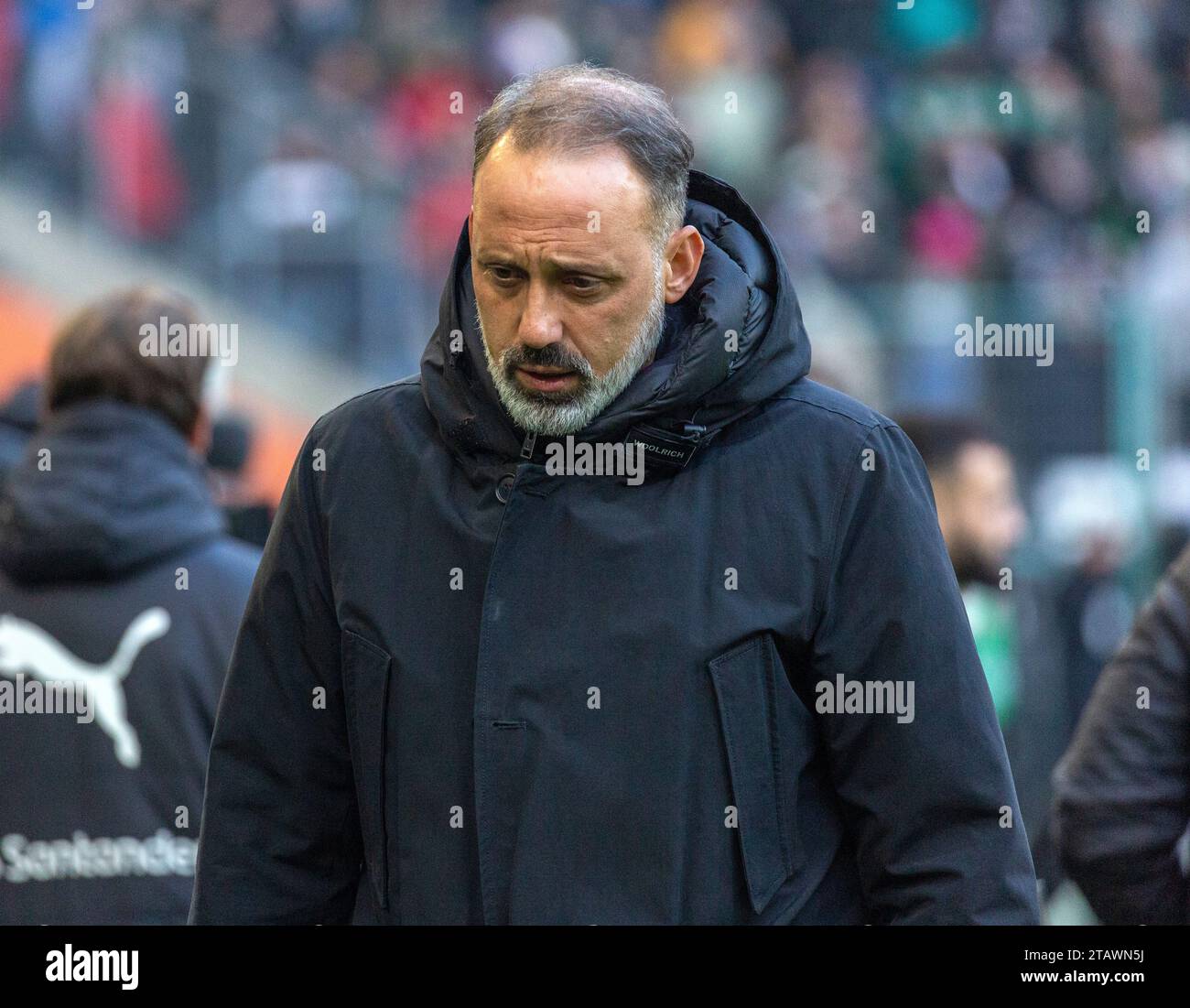 Sport, calcio, Bundesliga, 2023/2024, Borussia Moenchengladbach vs. TSG 1899 Hoffenheim 2-1, Stadium Borussia Park, capo allenatore Pellegrino Matarazzo (TSG), LE NORMATIVE DFL VIETANO QUALSIASI USO DI FOTOGRAFIE COME SEQUENZE DI IMMAGINI E/O QUASI-VIDEO Foto Stock