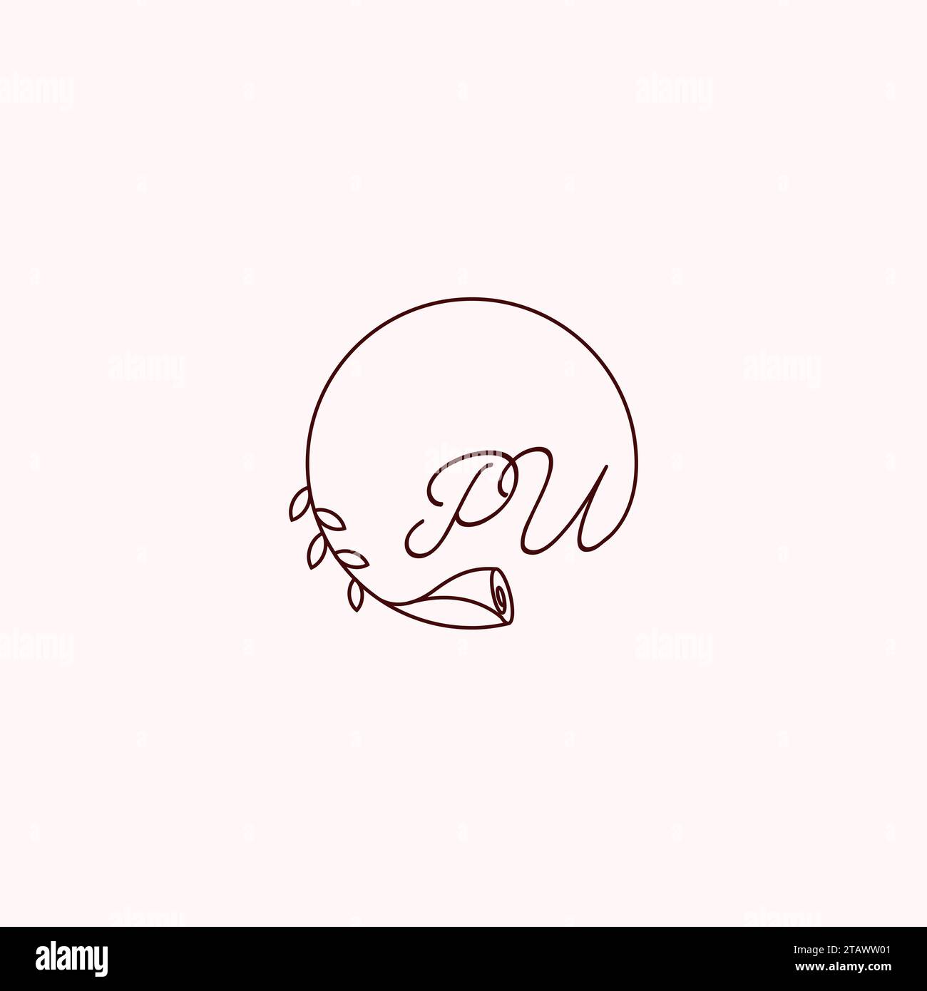 Lettere iniziali del logo in PU con design professionale di alta qualità che si possono stampare bene su qualsiasi supporto di stampa Illustrazione Vettoriale