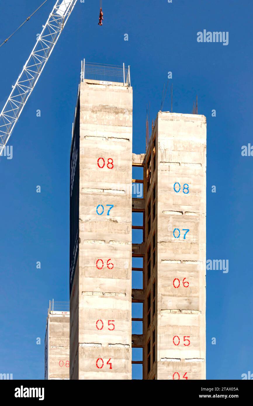 carotaggio in calcestruzzo presso il nuovo quartiere urbano the goods yard developers capital & centric in stoke a trent staffordshire uk Foto Stock