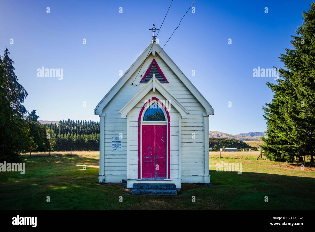 Piccola cappella, South Island, nuova Zelanda. Foto Stock