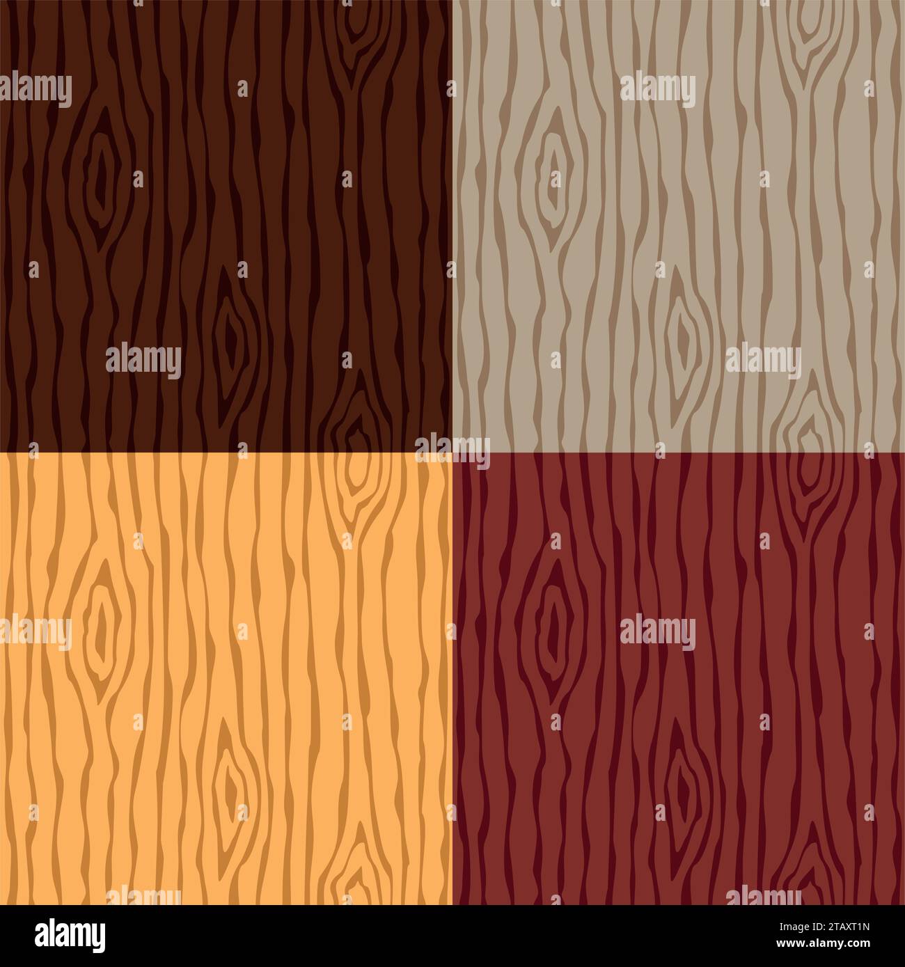 Set grana legno. Modello in legno senza cuciture. Sfondo astratto. Illustrazione vettoriale Illustrazione Vettoriale