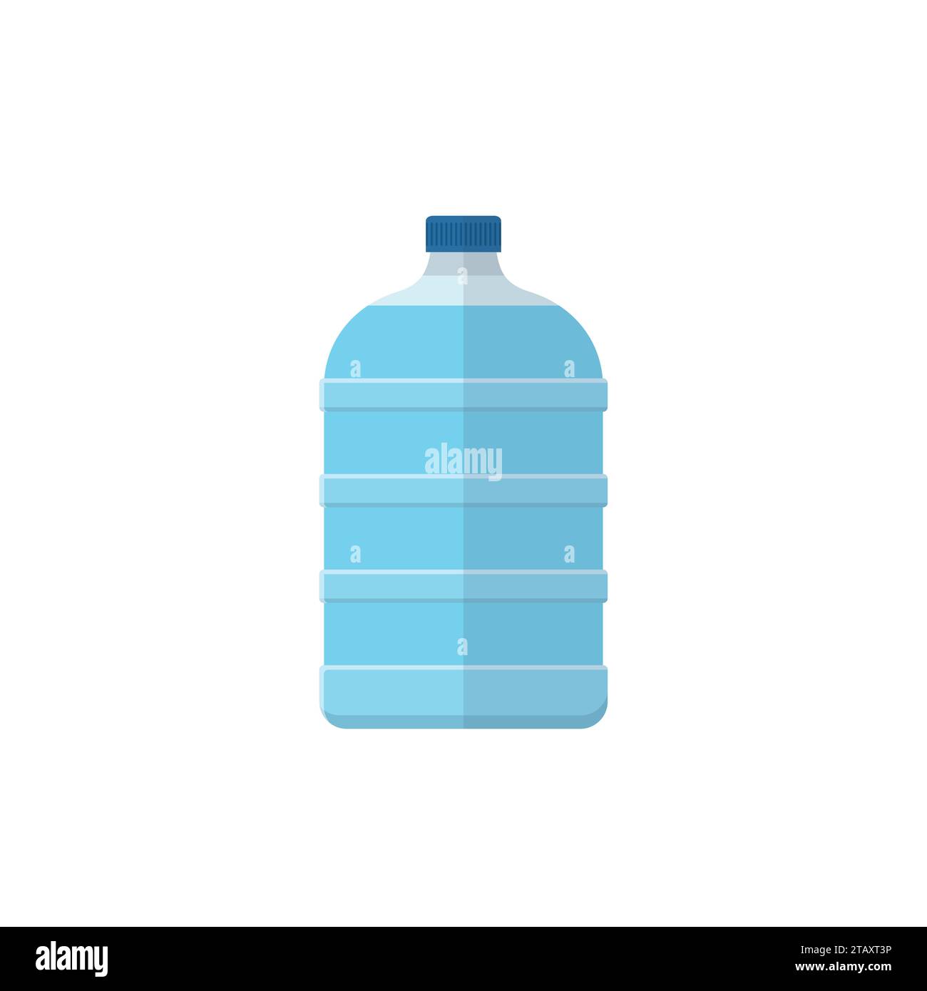 Bottiglia grande d'acqua per raffreddatore piatto isolato su sfondo bianco. Illustrazione vettoriale Illustrazione Vettoriale