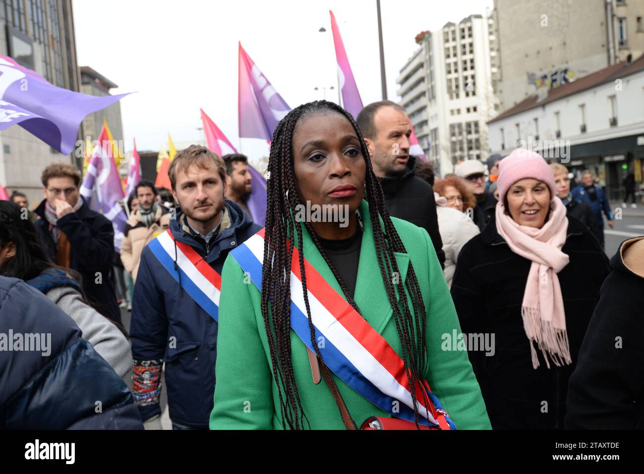 40ème anniversaire de la marche contre le racisme, les Premier partecipanti étaient présents avec quelques députés de gauche du P.S et de LFI Foto Stock