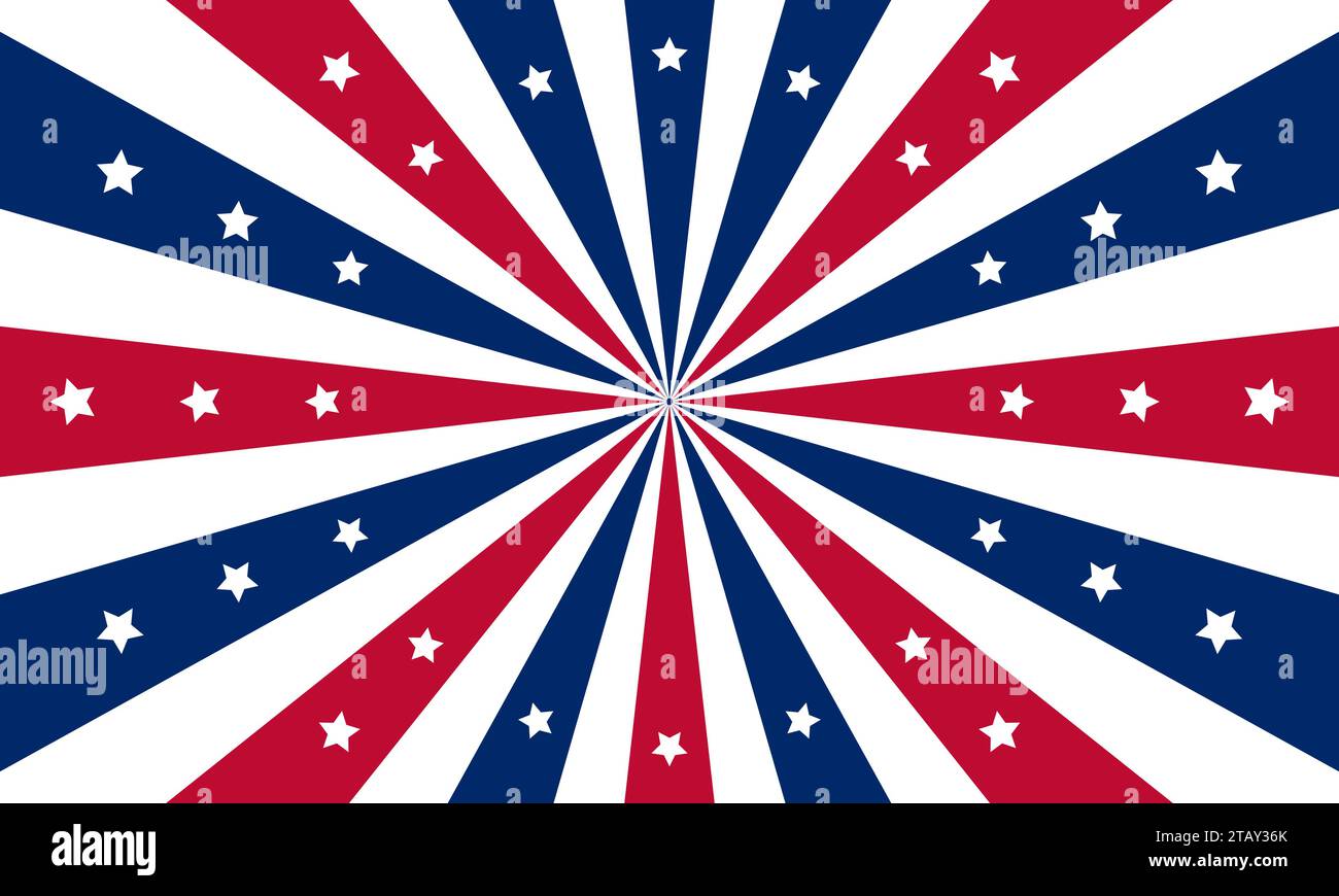 Illustrazione del vettore Sunburst del concetto di bandiera USA Illustrazione Vettoriale