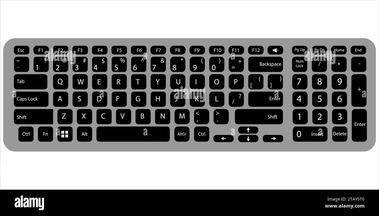 tastiera del computer con illustrazione del vettore numerico Illustrazione Vettoriale