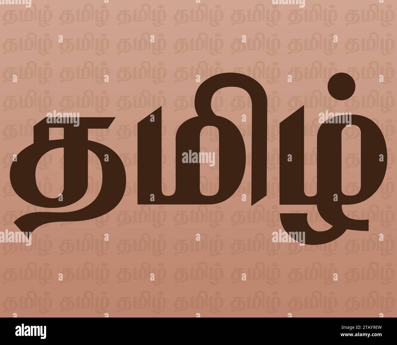 Sfondo classico della lingua tamil. Il Tamil è una lingua ufficiale negli stati indiani Tamil Nadu e UT Puducherry e anche Sri Lanka, Singapore. Illustrazione Vettoriale