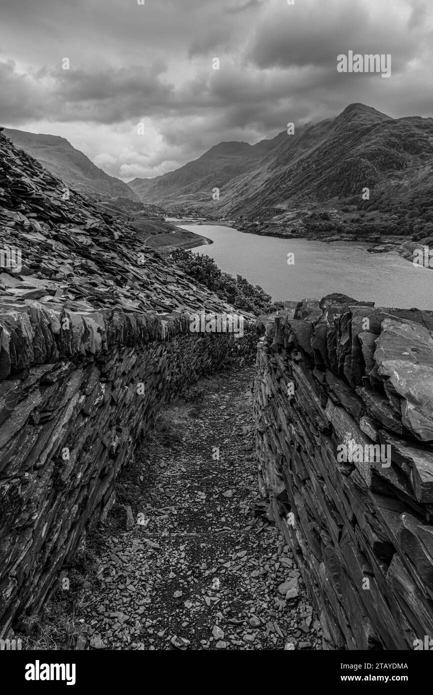 Dinorwig Slate Quarry, Llanberis, Galles del Nord Foto Stock