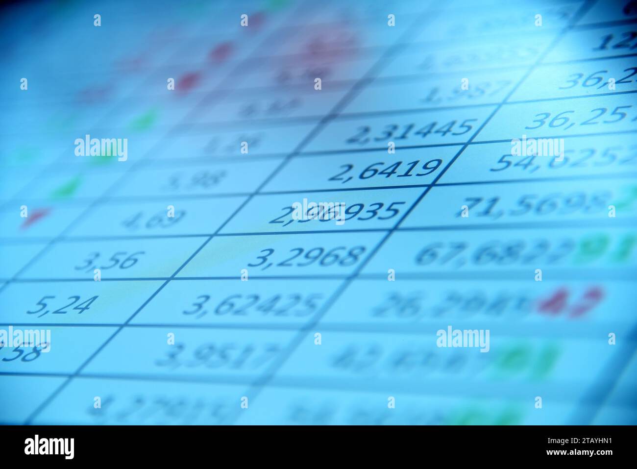 Dati del mercato azionario e indice sullo schermo LED. Piattaforma di trading online e investimento. Foto Stock
