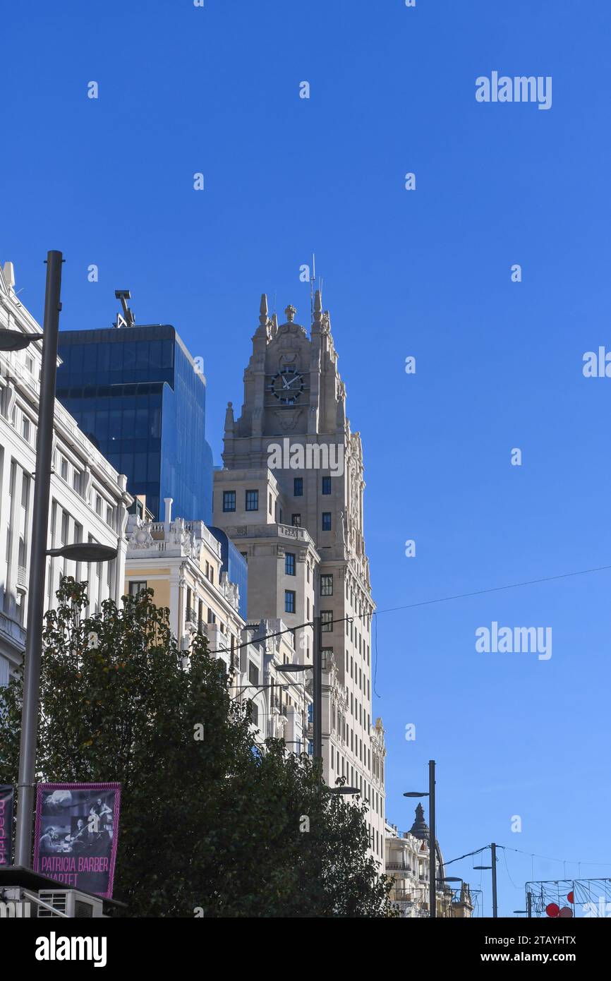 Gran Via Madrid Foto Stock
