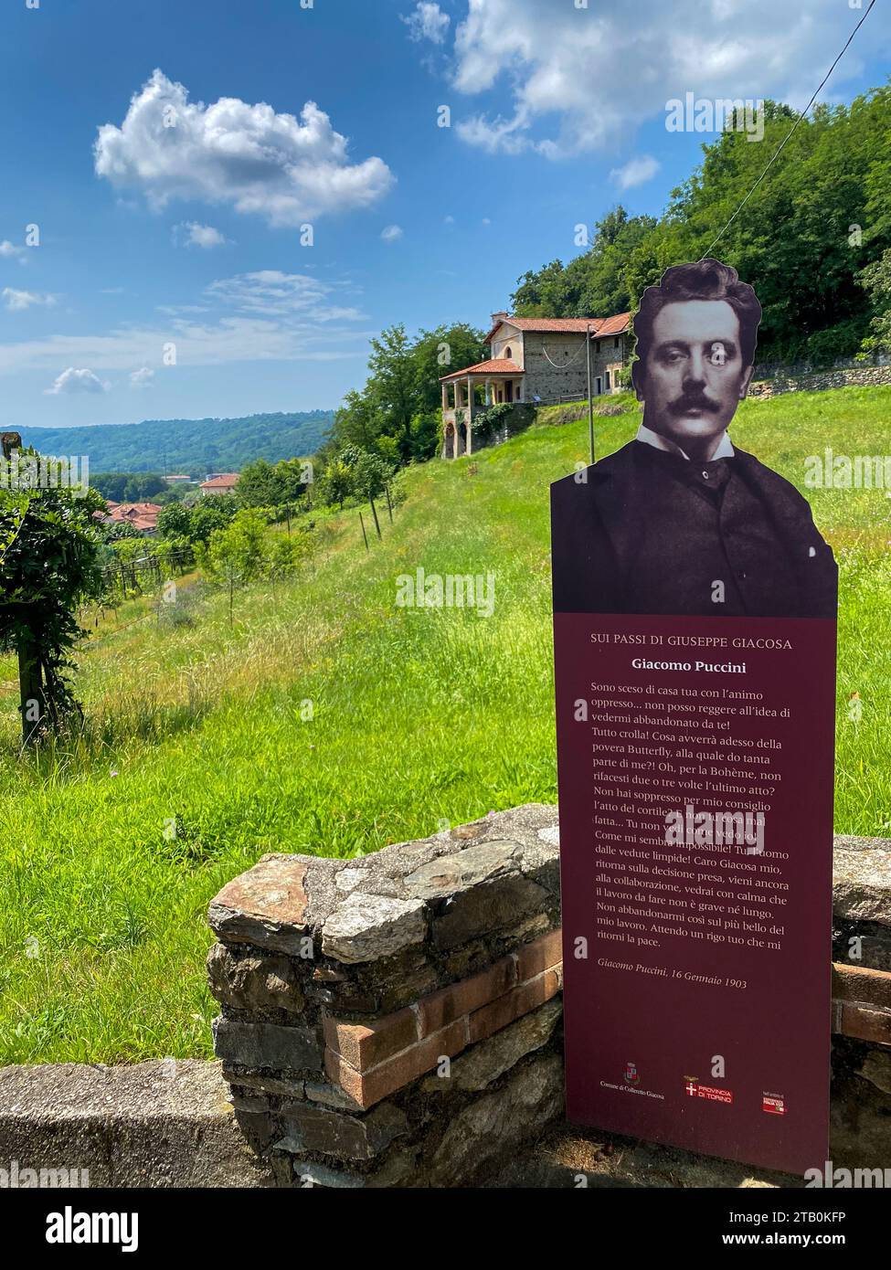 Ivrea, Italia - 20 agosto 2023 Colleretto Giacosa, comune di Giuseppe Giacossa, TO, Piemonte, Italia Foto Stock