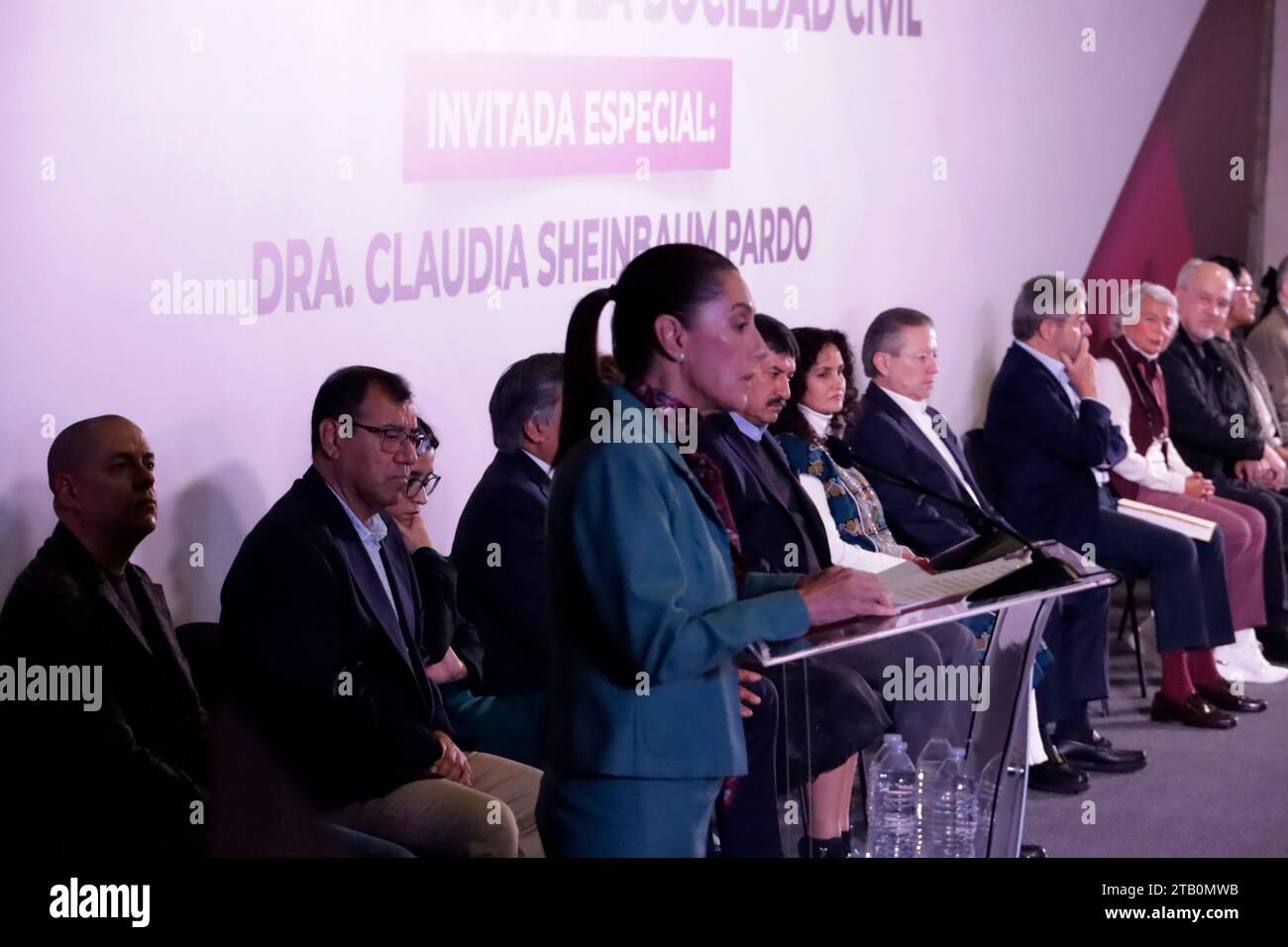 Non esclusiva: Unica candidata della coalizione dei partiti del movimento di rigenerazione Nazionale, del Partito Laburista e del Partito Verde, Claudia Sheinba Foto Stock