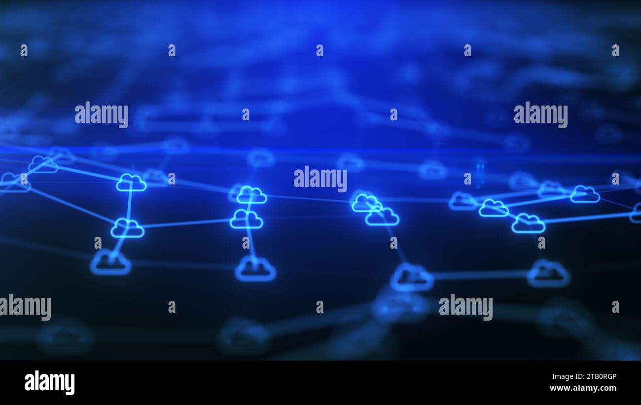 Concetto di cloud computing con Plexus Foto Stock