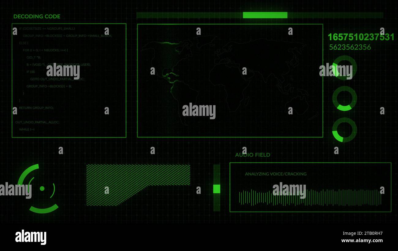 Interfaccia utente futuristica con HUD ed elementi infografici Foto Stock