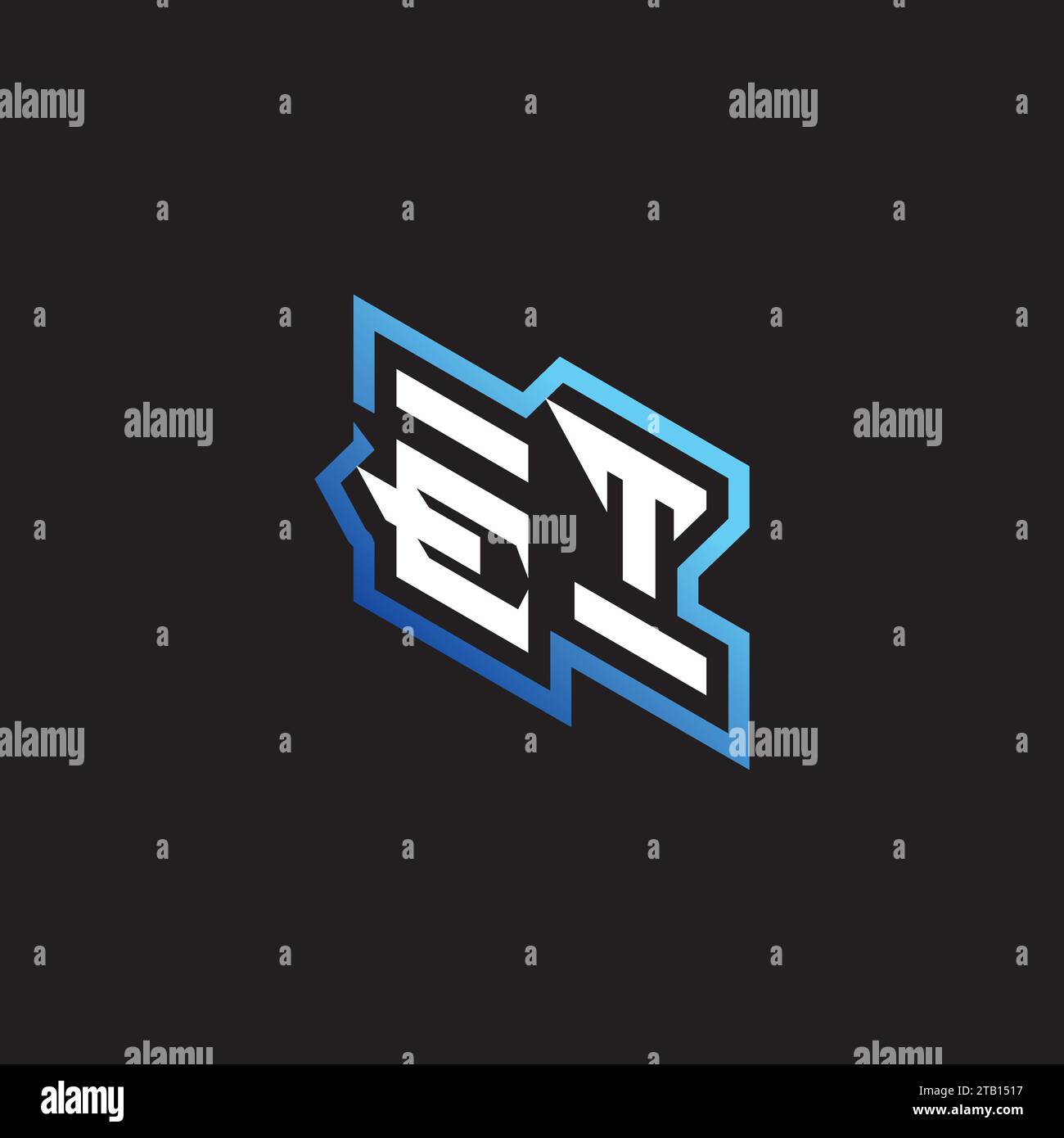 Logo illustrativo ET iniziale, youtube, Twitch e Clipart stock Illustrazione Vettoriale