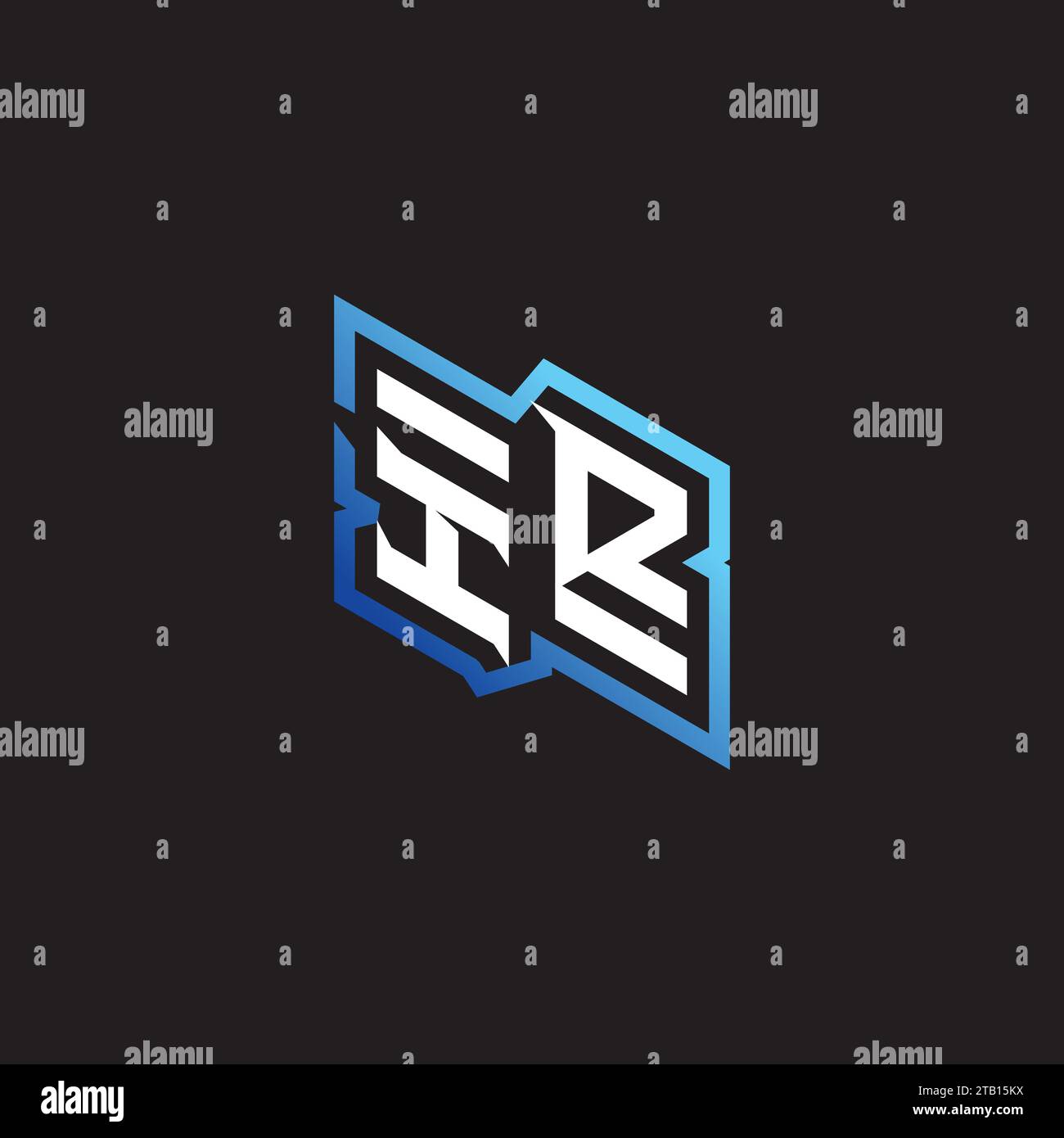 Logo con illustrazioni del team di gioco iniziale IR, youtube, Twitch e Clipart stock Illustrazione Vettoriale