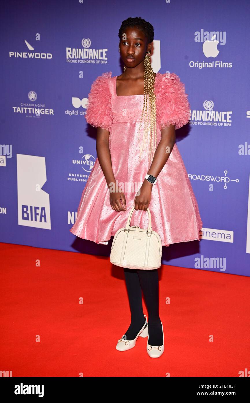 Londra, Regno Unito. 3 dicembre 2023. Le'Shantey Bonsu partecipa al 26° British Independent Film Awards 2023 all'Old Billingsgate, Londra, Regno Unito. Foto Stock