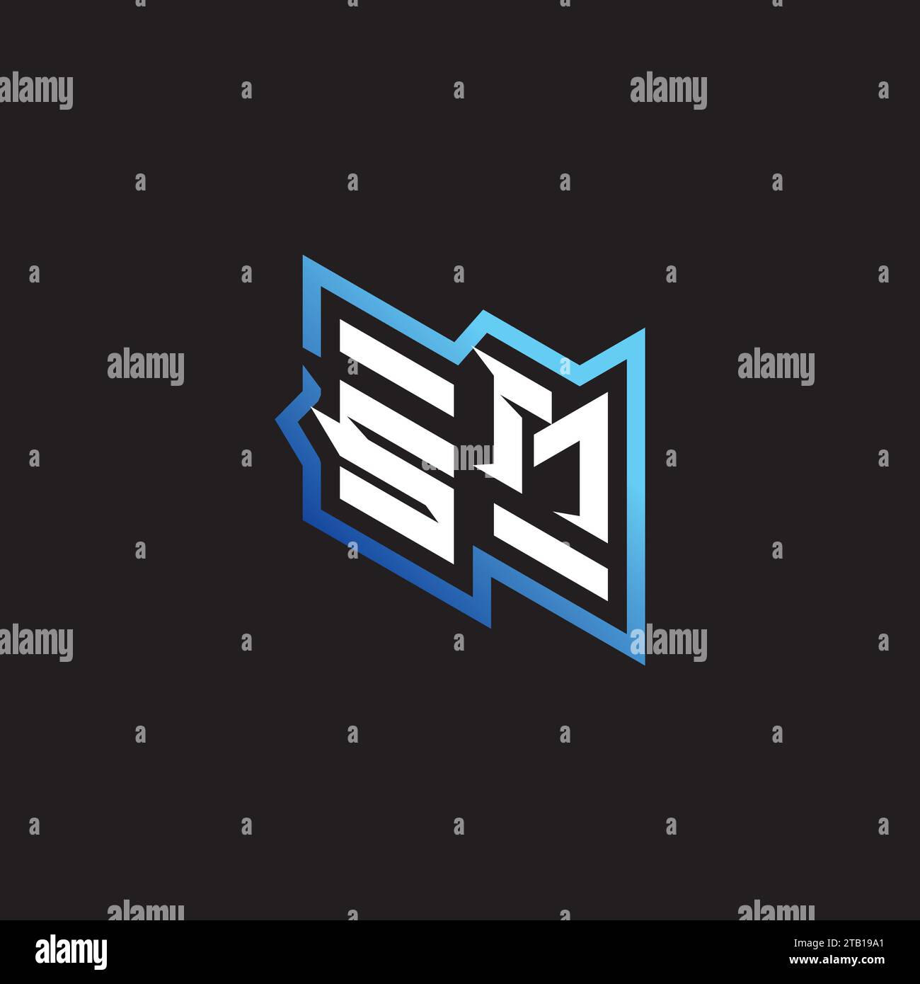 SM Initial gaming team, youtube, Twitch e Clipart stock illustrativo logo Illustrazione Vettoriale